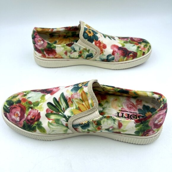 BORN Floral Casual Sneakers Women's Size: 9 M Green multicolor slip on platform - Picture 2 of 9